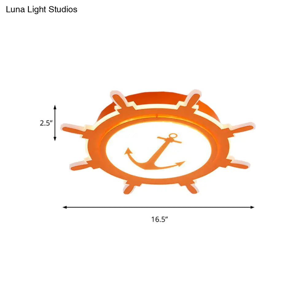 DecorBites™ DecorBites™ Nautical Style Acrylic Flushmount Ceiling Light with Rudder and Anchor Design - Perfect for Teens