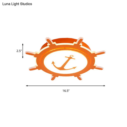 DecorBites™ DecorBites™ Nautical Style Acrylic Flushmount Ceiling Light with Rudder and Anchor Design - Perfect for Teens