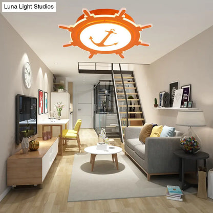 DecorBites™ DecorBites™ Nautical Style Acrylic Flushmount Ceiling Light with Rudder and Anchor Design - Perfect for Teens