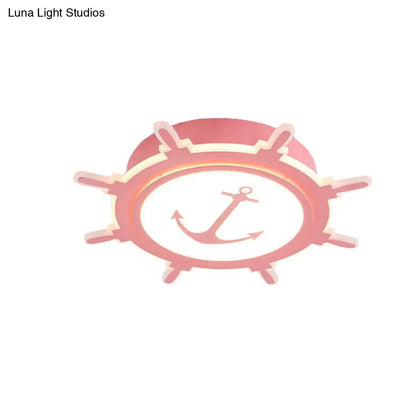 DecorBites™ DecorBites™ Nautical Style Acrylic Flushmount Ceiling Light with Rudder and Anchor Design - Perfect for Teens