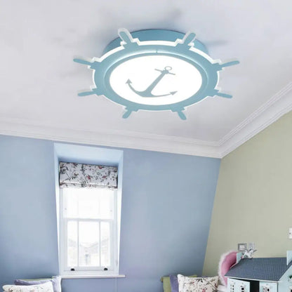 DecorBites™ DecorBites™ Nautical Style Acrylic Flushmount Ceiling Light with Rudder and Anchor Design - Perfect for Teens
