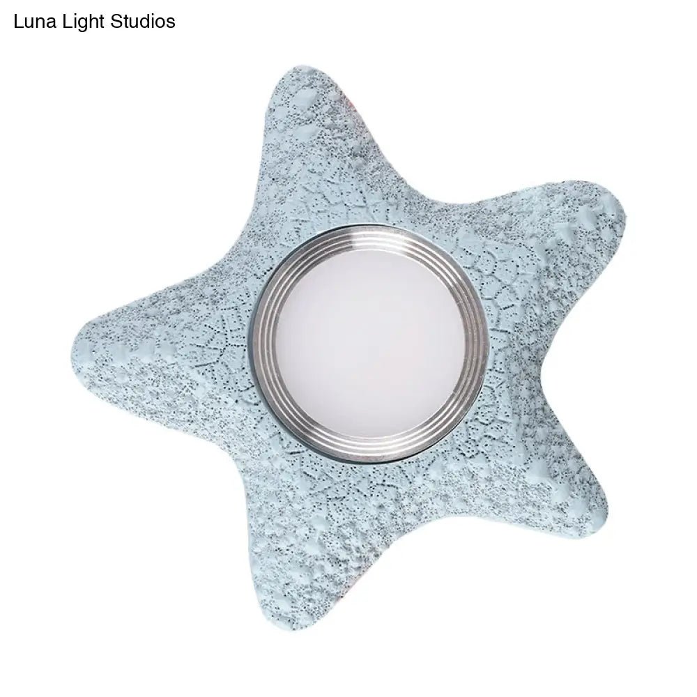 DecorBites™ DecorBites™ Navigate the Seas with the Rudder Flush Mount Lighting Fixture for Kids Room in Blue