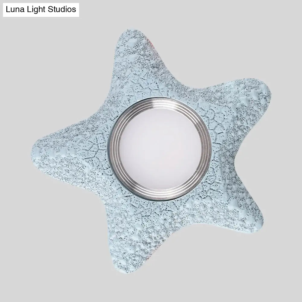 DecorBites™ DecorBites™ Navigate the Seas with the Rudder Flush Mount Lighting Fixture for Kids Room in Blue