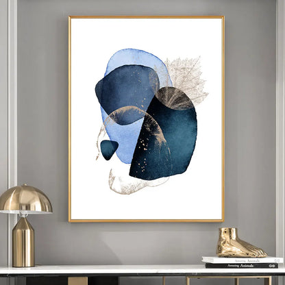 Navy Blue Geometric Wall Art Set