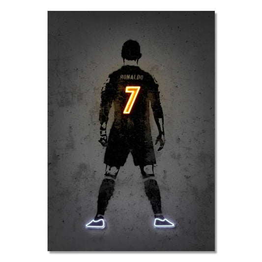NBA & Soccer Stars Neon Wall Art - Style 2 / 20X30cm Unframed