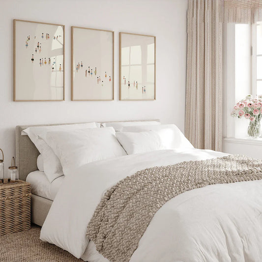 Neutral Canvas Triptych Wall Art Set - Posters