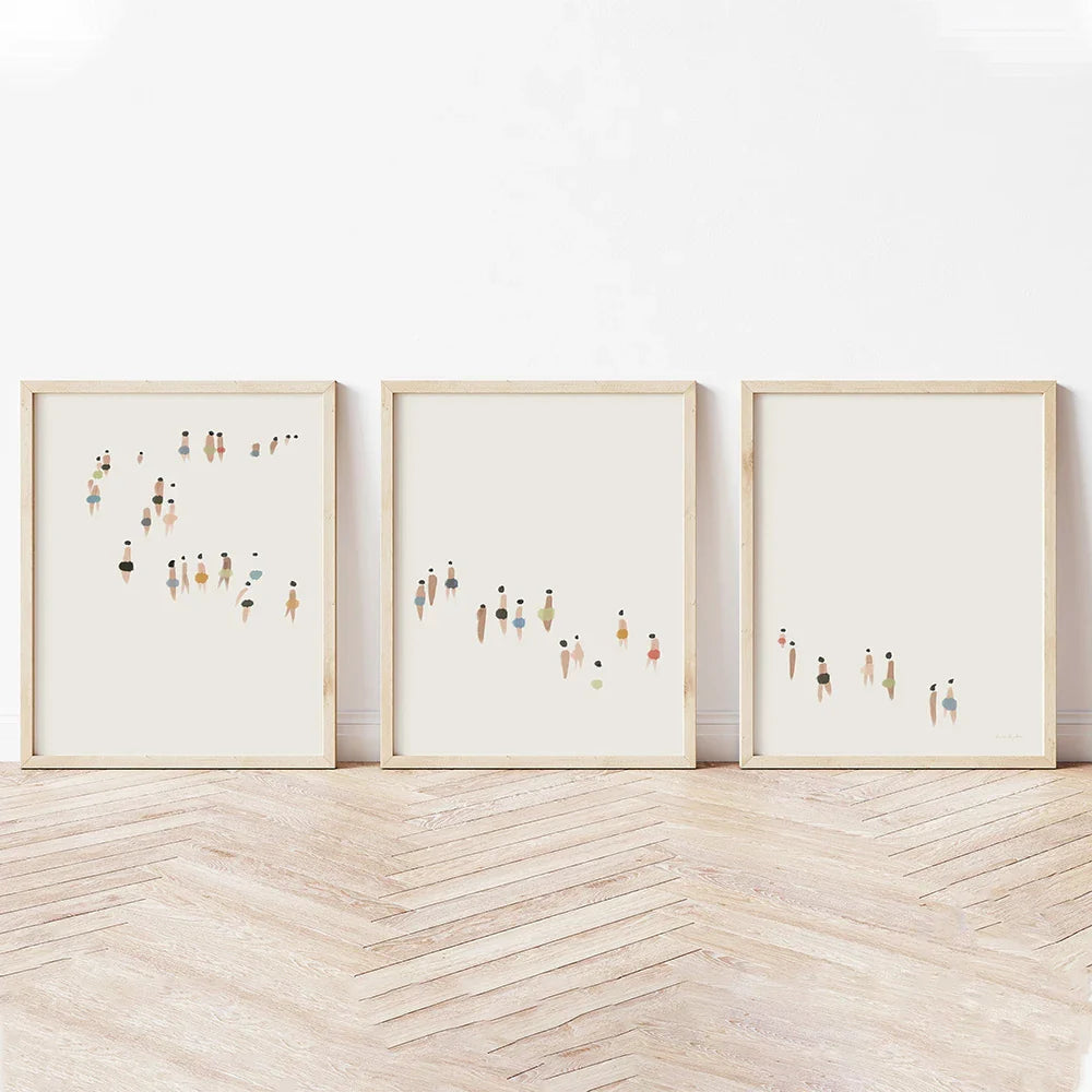 Neutral Canvas Triptych Wall Art Set - Posters