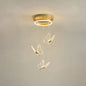 Nicole - Gold Butterfly Spiral Stairs Ceiling Lighting: Acrylic LED Pendant