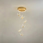 Nicole - Gold Butterfly Spiral Stairs Ceiling Lighting: Acrylic LED Pendant