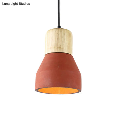 Nordic 1-Light Cement Bottle Pendant: Stylish Suspension Lighting for Restaurants- Grey/Red/Green