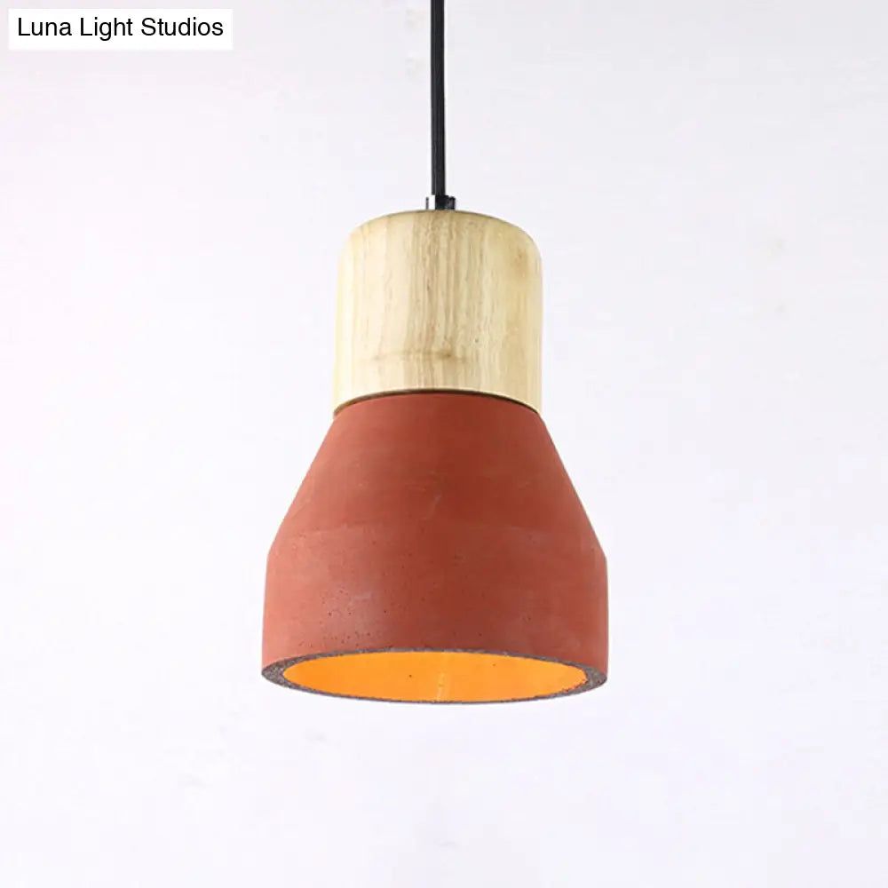 Nordic 1-Light Cement Bottle Pendant: Stylish Suspension Lighting for Restaurants- Grey/Red/Green