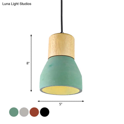 Nordic 1-Light Cement Bottle Pendant: Stylish Suspension Lighting for Restaurants- Grey/Red/Green