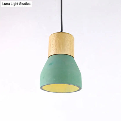 Nordic 1-Light Cement Bottle Pendant: Stylish Suspension Lighting for Restaurants- Grey/Red/Green