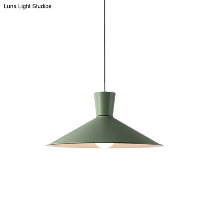 Nordic 1-Light Cone Pendant with Pink/Blue/Grey Down Lighting - Stylish Metal Hanging Light