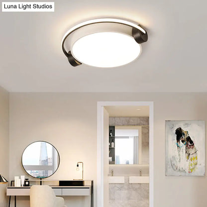 Lámpara de techo DecorBites™ Nordic Acrylic Black-White para dormitorio - Diseño con figura de persona con auriculares