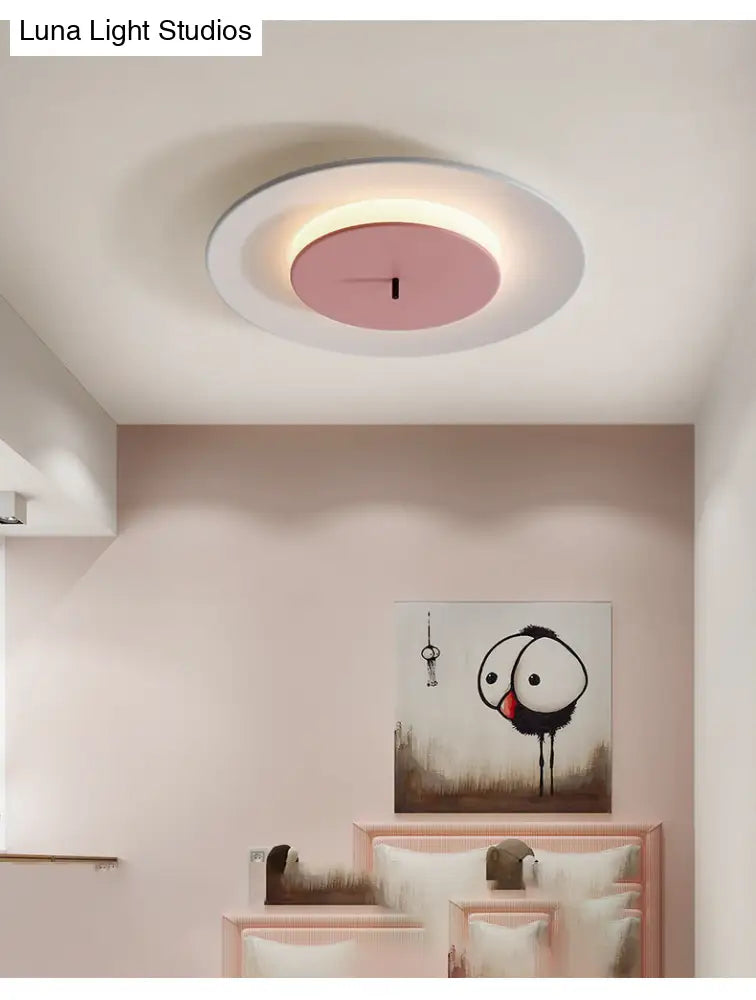 DecorBites™ DecorBites™ Nordic Acrylic Circle Flush Light: Stylish Ceiling Fixture for Bedrooms