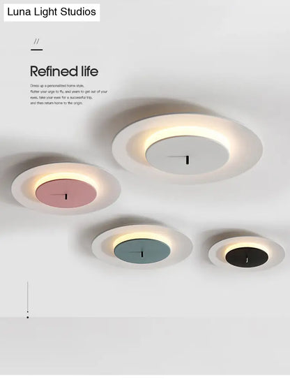 DecorBites™ DecorBites™ Nordic Acrylic Circle Flush Light: Stylish Ceiling Fixture for Bedrooms