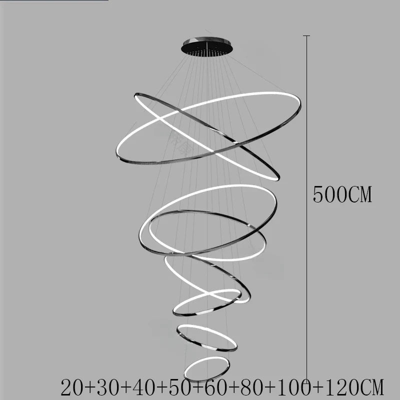 Nordic Acrylic Iron LED Pendant Light Chandelier - Decorbites