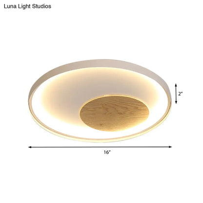 DecorBites™ DecorBites™ Nordic Acrylic LED Ceiling Flush Light in Black/White Wood - 12/16/19.5 Inch Wide