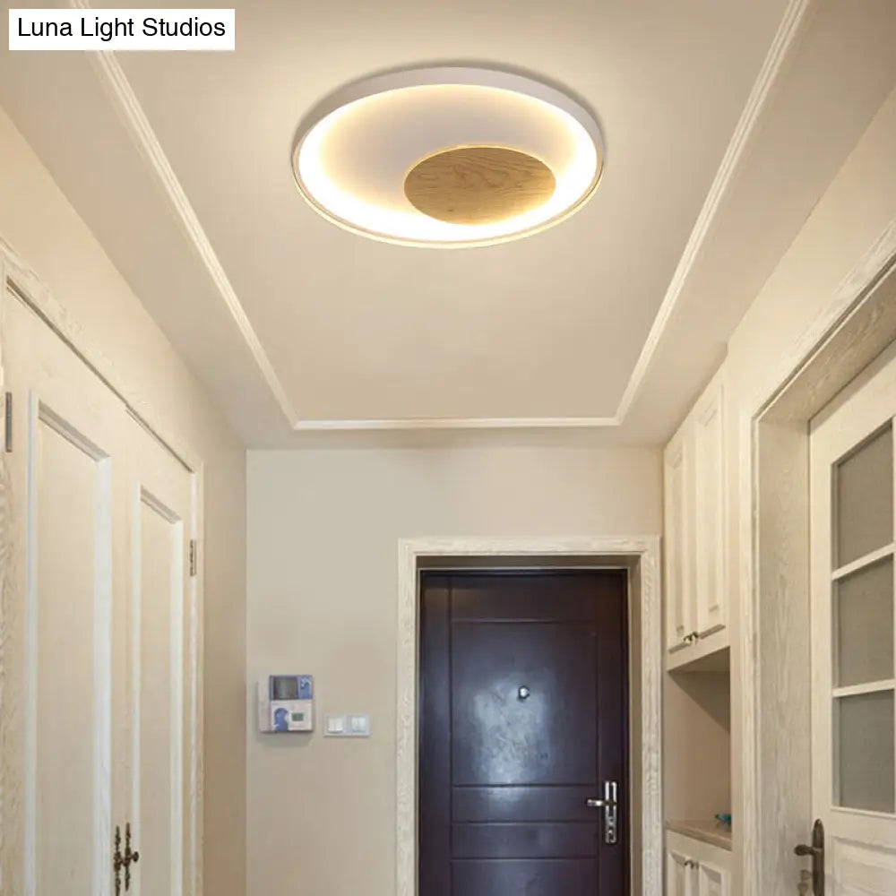 DecorBites™ DecorBites™ Nordic Acrylic LED Ceiling Flush Light in Black/White Wood - 12/16/19.5 Inch Wide