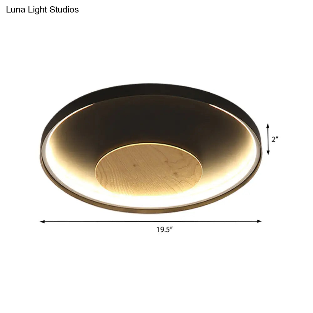 DecorBites™ DecorBites™ Nordic Acrylic LED Ceiling Flush Light in Black/White Wood - 12/16/19.5 Inch Wide