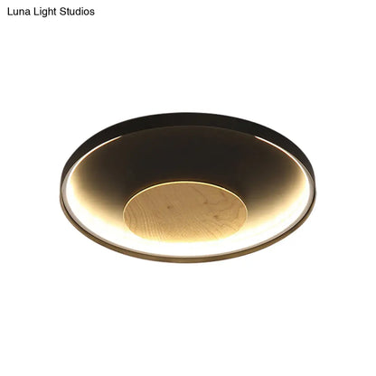 DecorBites™ DecorBites™ Nordic Acrylic LED Ceiling Flush Light in Black/White Wood - 12/16/19.5 Inch Wide