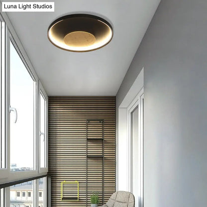 DecorBites™ DecorBites™ Nordic Acrylic LED Ceiling Flush Light in Black/White Wood - 12/16/19.5 Inch Wide