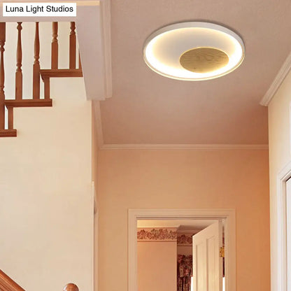 DecorBites™ DecorBites™ Nordic Acrylic LED Ceiling Flush Light in Black/White Wood - 12/16/19.5 Inch Wide