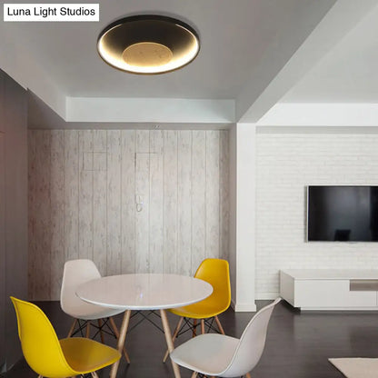 DecorBites™ DecorBites™ Nordic Acrylic LED Ceiling Flush Light in Black/White Wood - 12/16/19.5 Inch Wide