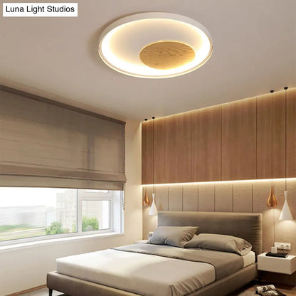 DecorBites™ DecorBites™ Nordic Acrylic LED Ceiling Flush Light in Black/White Wood - 12/16/19.5 Inch Wide