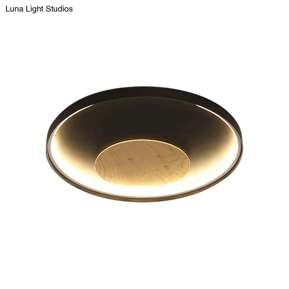 DecorBites™ DecorBites™ Nordic Acrylic LED Ceiling Flush Light in Black/White Wood - 12/16/19.5 Inch Wide