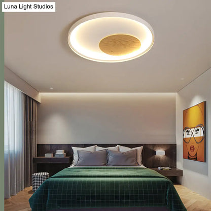 DecorBites™ DecorBites™ Nordic Acrylic LED Ceiling Flush Light in Black/White Wood - 12/16/19.5 Inch Wide