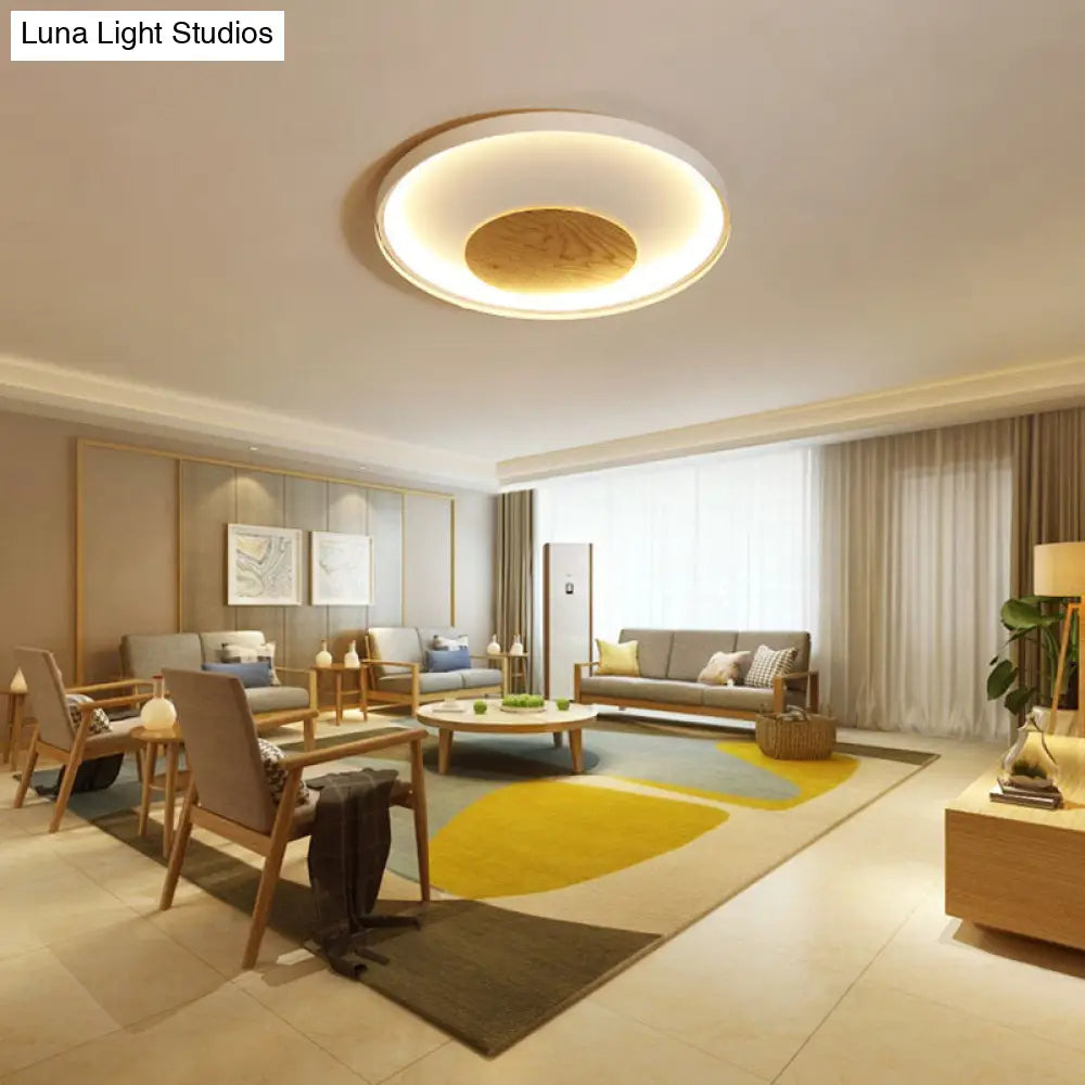 DecorBites™ DecorBites™ Nordic Acrylic LED Ceiling Flush Light in Black/White Wood - 12/16/19.5 Inch Wide