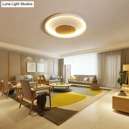 DecorBites™ DecorBites™ Nordic Acrylic LED Ceiling Flush Light in Black/White Wood - 12/16/19.5 Inch Wide