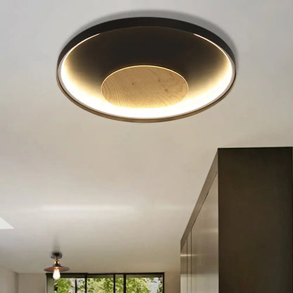 DecorBites™ DecorBites™ Nordic Acrylic LED Ceiling Flush Light in Black/White Wood - 12/16/19.5 Inch Wide