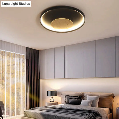 DecorBites™ DecorBites™ Nordic Acrylic LED Ceiling Flush Light in Black/White Wood - 12/16/19.5 Inch Wide