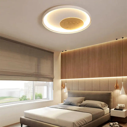 DecorBites™ DecorBites™ Nordic Acrylic LED Ceiling Flush Light in Black/White Wood - 12/16/19.5 Inch Wide