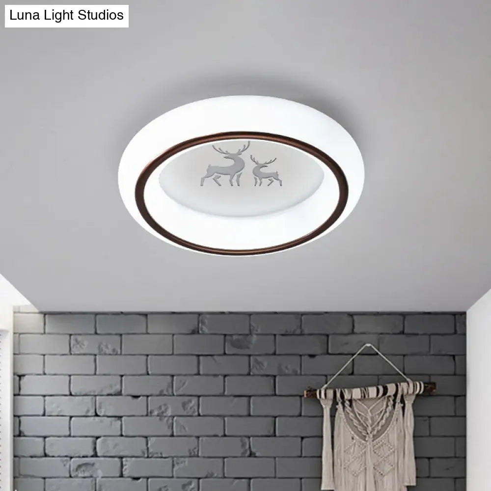 Lámpara de techo LED nórdica acrílica DecorBites™ con diseño de alce, estrella y globo aerostático - Montaje empotrado