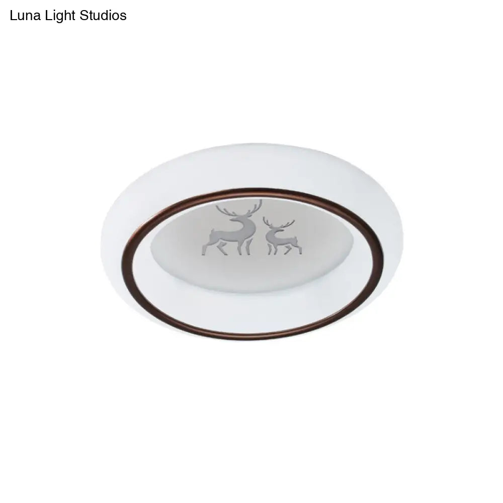 Lámpara de techo LED nórdica acrílica DecorBites™ con diseño de alce, estrella y globo aerostático - Montaje empotrado