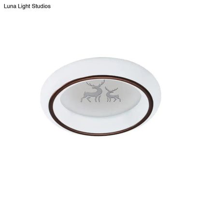 Lámpara de techo LED nórdica acrílica DecorBites™ con diseño de alce, estrella y globo aerostático - Montaje empotrado