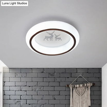 Lámpara de techo LED nórdica acrílica DecorBites™ con diseño de alce, estrella y globo aerostático - Montaje empotrado