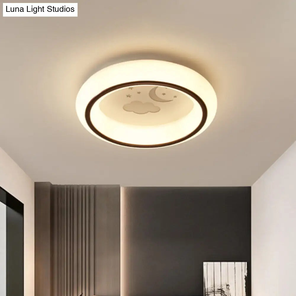 Lámpara de techo LED nórdica acrílica DecorBites™ con diseño de alce, estrella y globo aerostático - Montaje empotrado