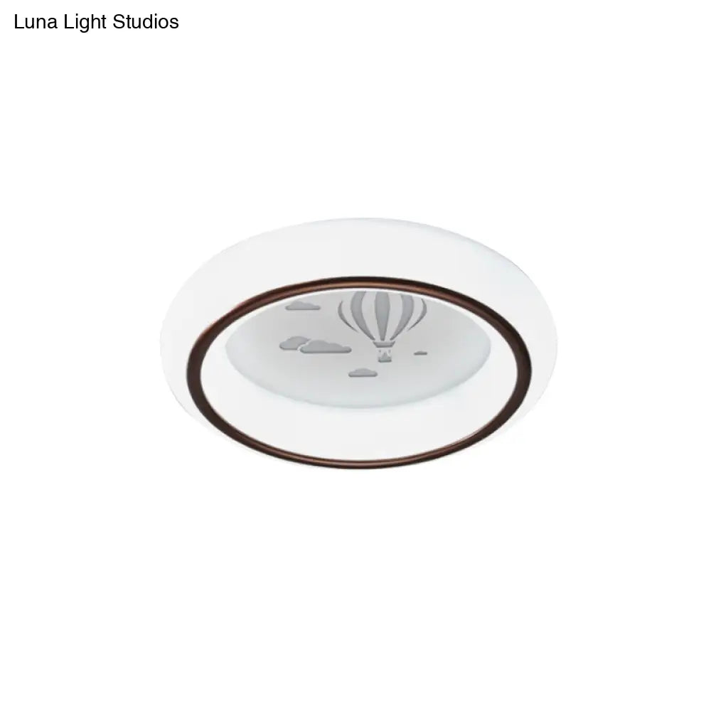 Lámpara de techo LED nórdica acrílica DecorBites™ con diseño de alce, estrella y globo aerostático - Montaje empotrado