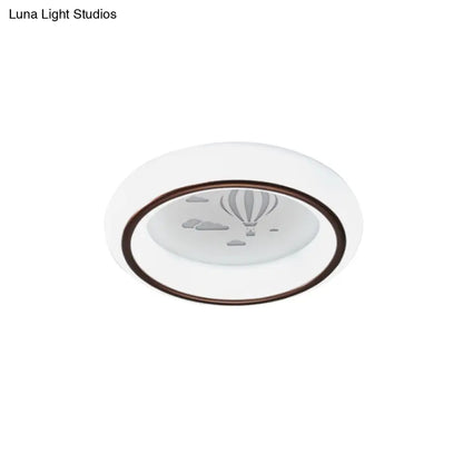 Lámpara de techo LED nórdica acrílica DecorBites™ con diseño de alce, estrella y globo aerostático - Montaje empotrado