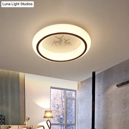 Lámpara de techo LED nórdica acrílica DecorBites™ con diseño de alce, estrella y globo aerostático - Montaje empotrado