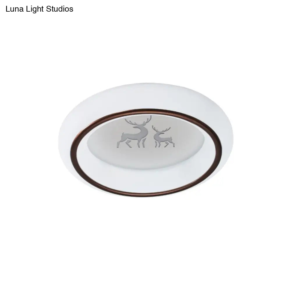 Lámpara de techo LED nórdica acrílica DecorBites™ con diseño de alce, estrella y globo aerostático - Montaje empotrado