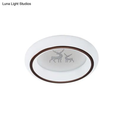 Lámpara de techo LED nórdica acrílica DecorBites™ con diseño de alce, estrella y globo aerostático - Montaje empotrado