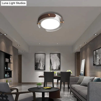 DecorBites™ DecorBites™ Nordic Acrylic LED Flush Mount Ceiling Light Fixture in White/Distressed White - 16"/19.5" Dia