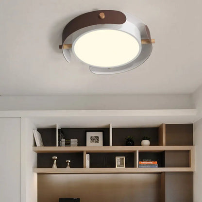 DecorBites™ DecorBites™ Nordic Acrylic LED Flush Mount Ceiling Light Fixture in White/Distressed White - 16"/19.5" Dia