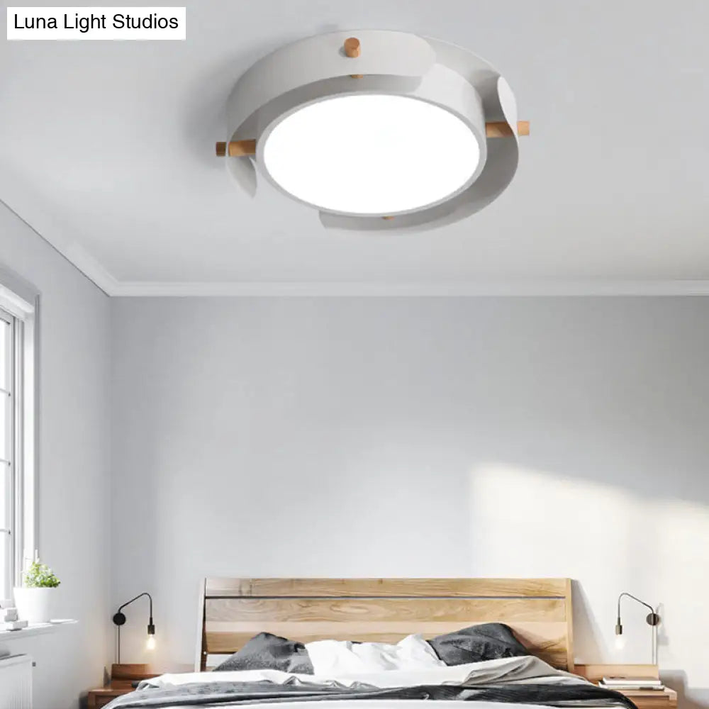 DecorBites™ DecorBites™ Nordic Acrylic LED Flush Mount Ceiling Light Fixture in White/Distressed White - 16"/19.5" Dia